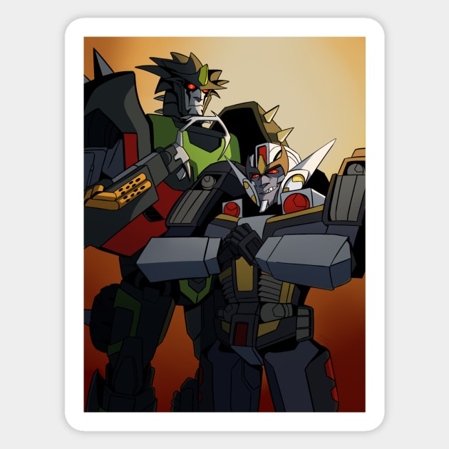 Transformers - Unusual Bounty Hunter Duo Sticker by DragonNoodles